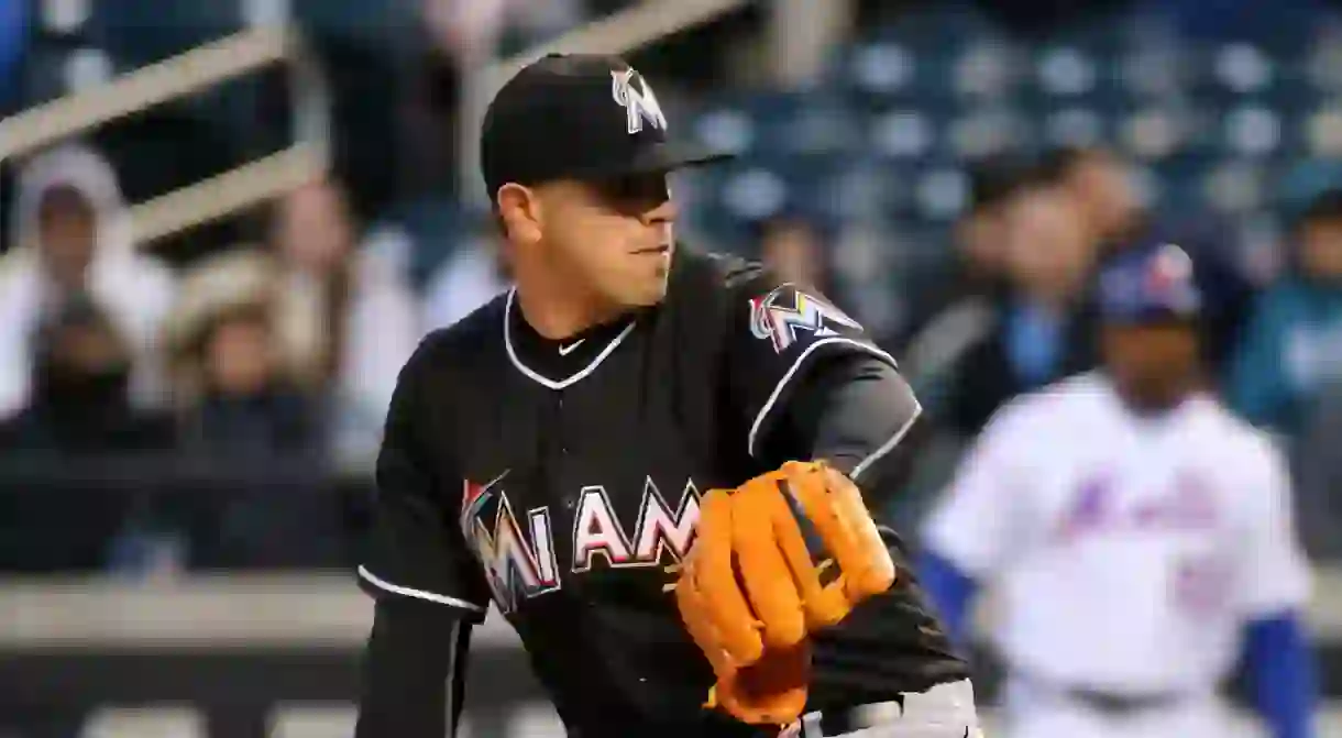 Jose Fernandez on the mound for the Miami Marlins