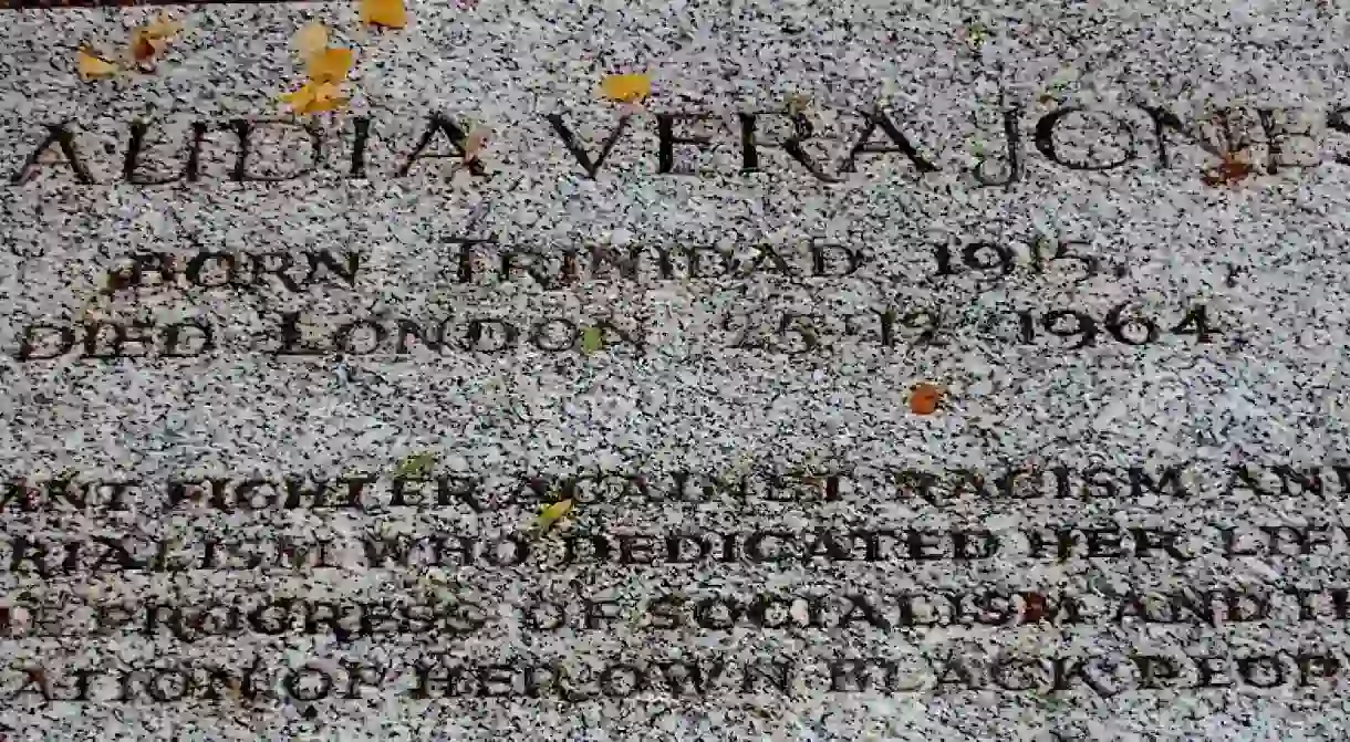 Claudia Jones grave at Highgate Cemetery