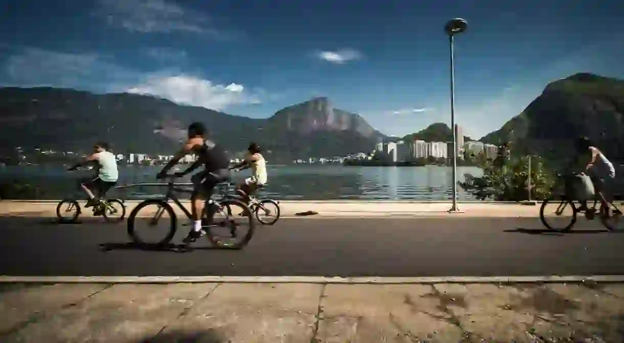 Ride a bike around the stunning lake