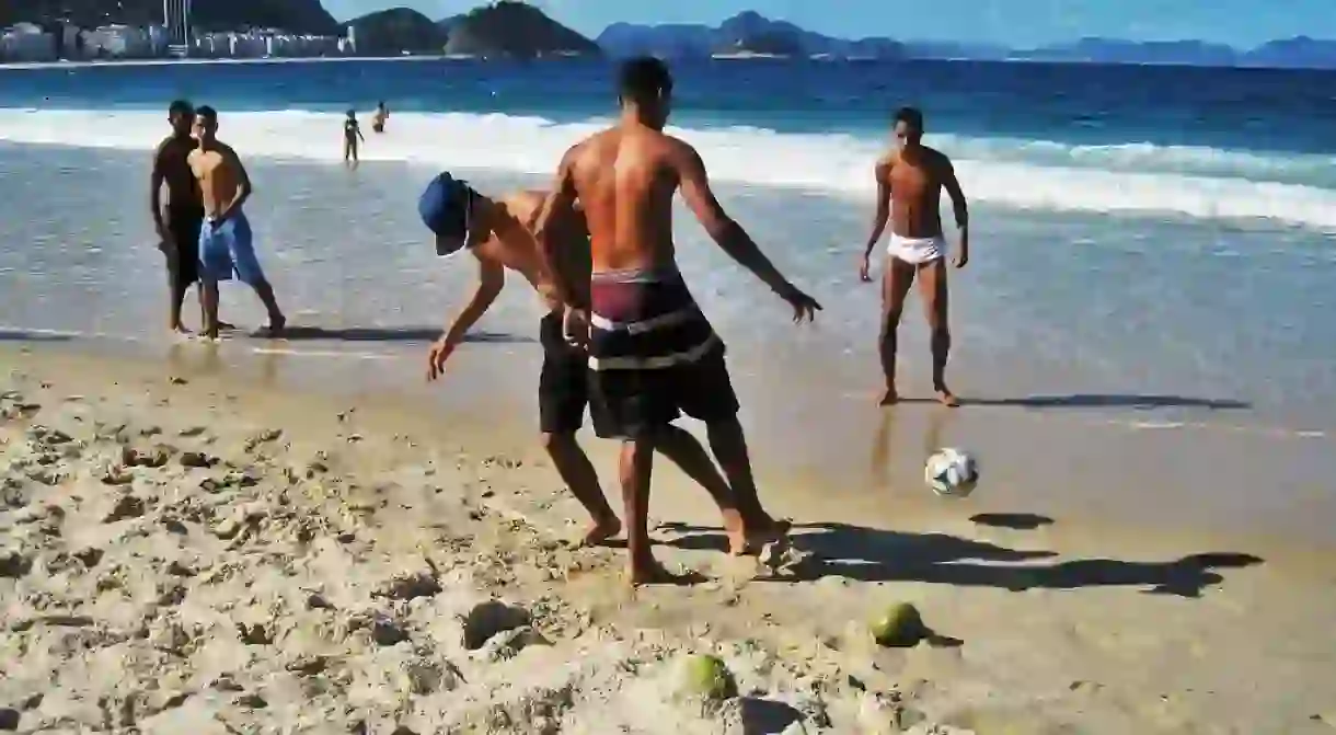 football on Copacabana beach