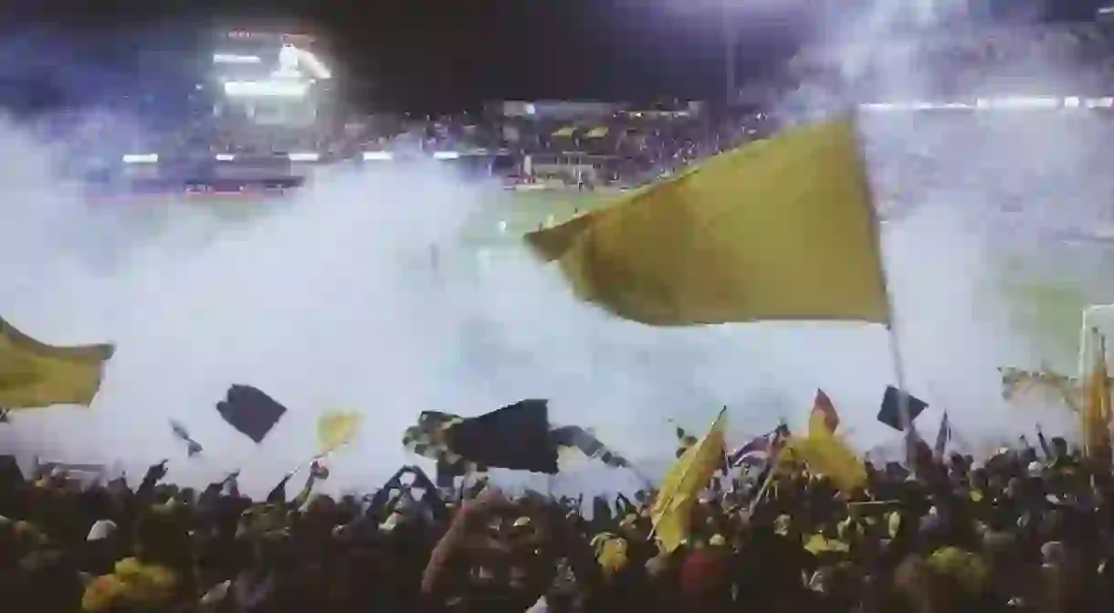 Columbus Crew fans cheering at MAPFRE Stadium