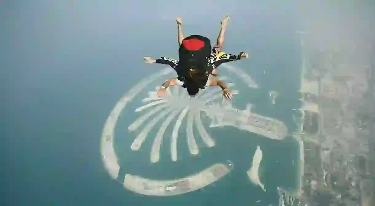 Skydiving over the Palm Jumeirah Island