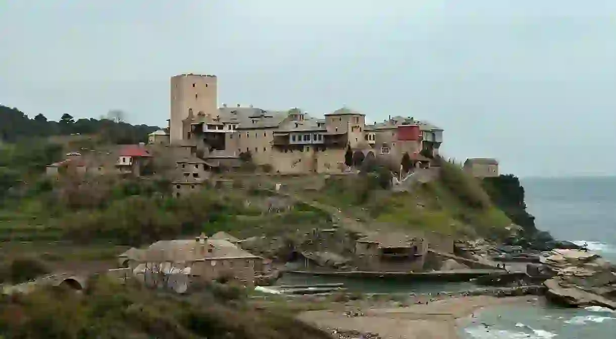 View of the Pantokrator monastery (Mount Athos)