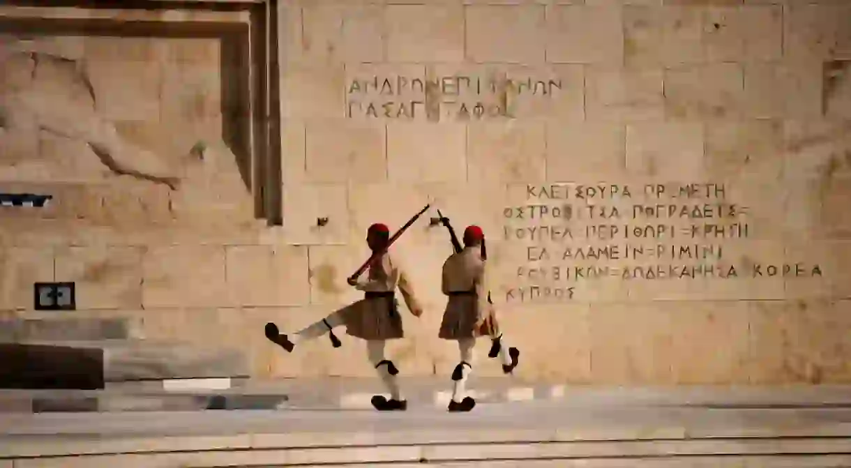 Changing of the guard at the Tomb of the Unknown Soldier