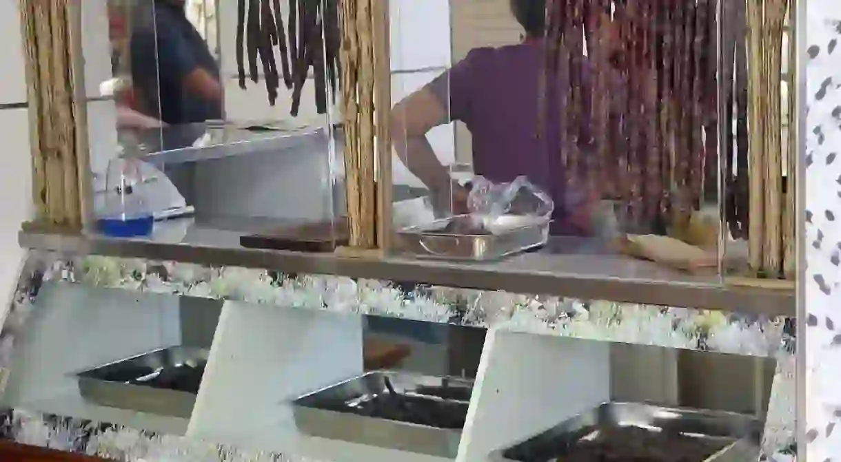 Biltong stand at a Cape Town mall