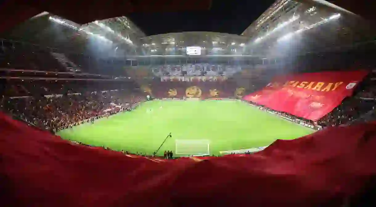 Galatasaray fans before a match against Fenerbahçe