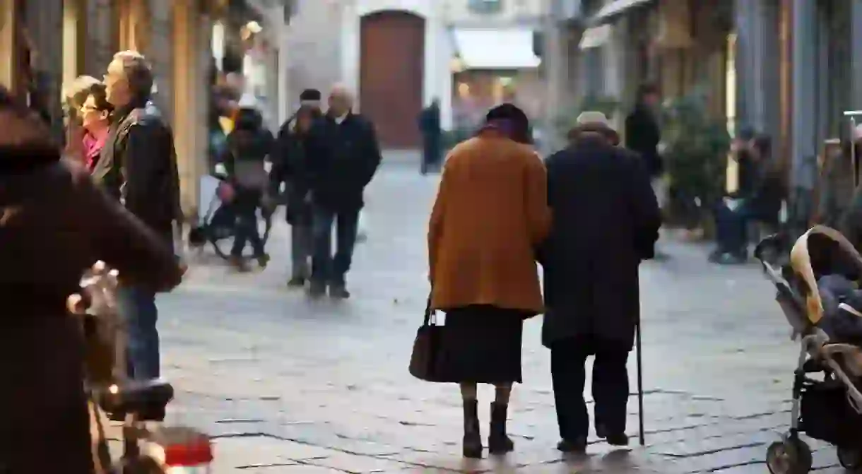 An elderly couple