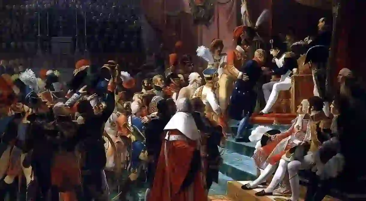 Première distribution des décorations de la Légion dhonneur dans léglise des Invalides, le 14 juillet 1804 by Jean-Baptiste Debret (1812) │