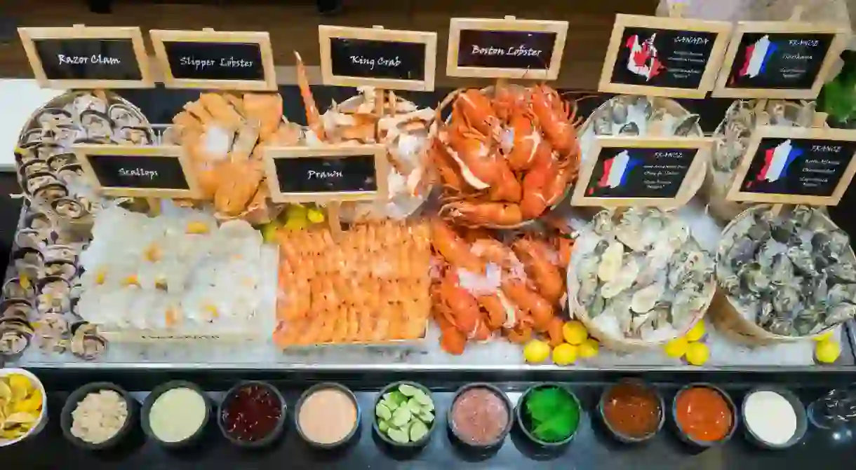 Seafood spread at Oscars