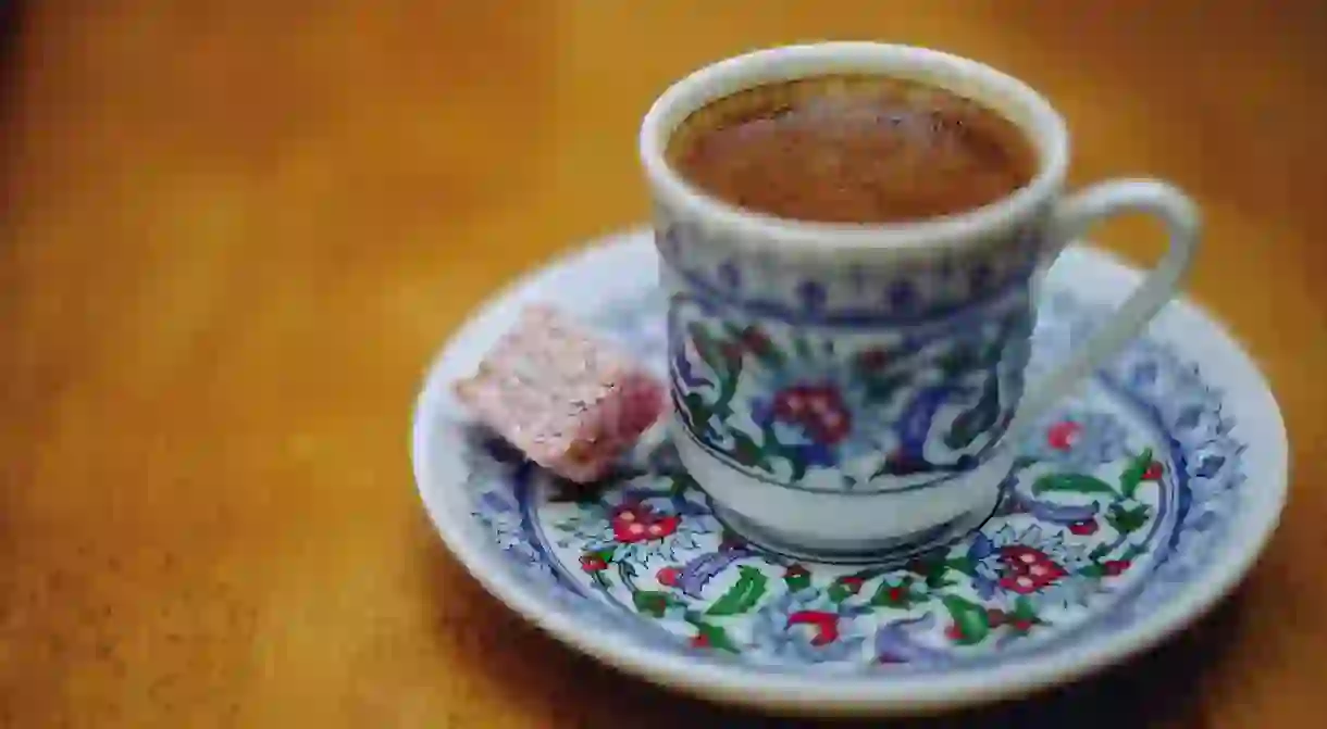 Turkish coffee with Turkish Delight treat