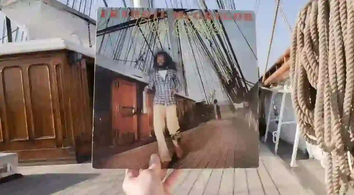 Freddie McGregor, Big Ship (Greensleeves, 1982), rephotographed on the Cutty Sark , London SE10, 33 years later.