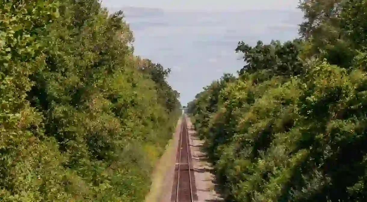 Train tracks in Edwardsville, Illinois