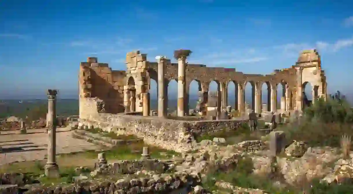 View of the Basilica, Volubilis, Morocco /