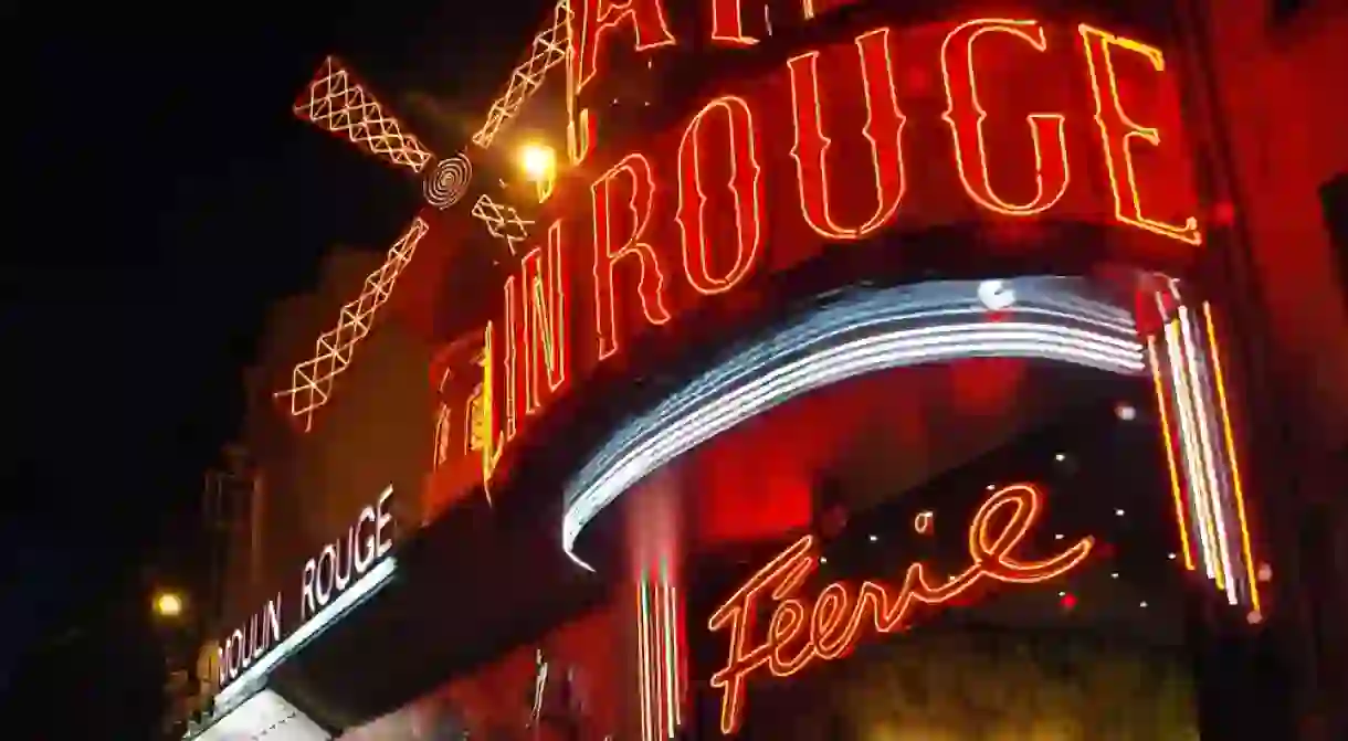 The exterior of the Moulin Rouge, Paris