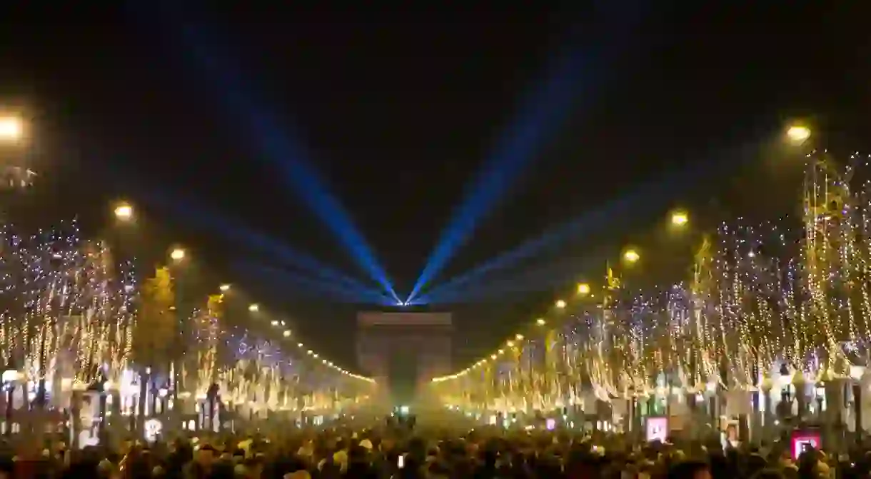 The Champs-Élysées on New Year’s Eve │