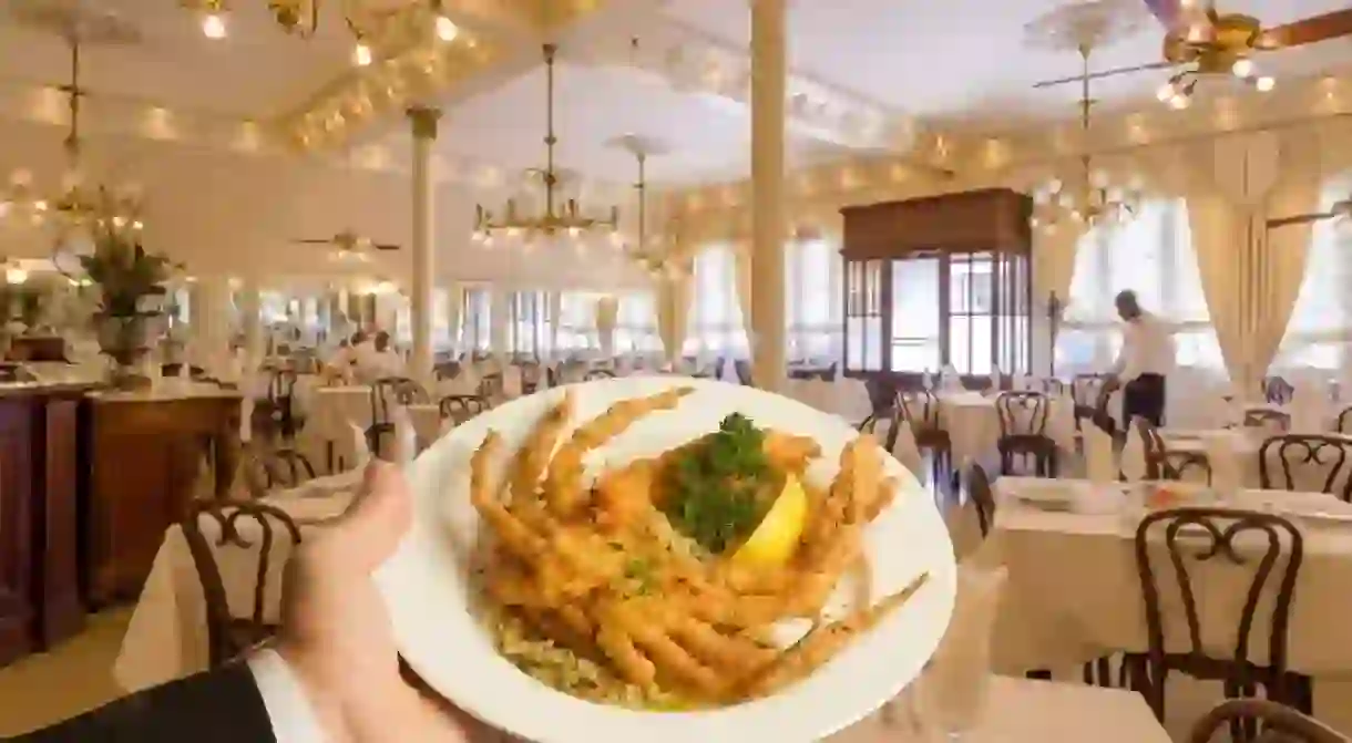 Fried Soft Shell Crab at Antoines Restaurant, courtesy of Antoines Restaurant.