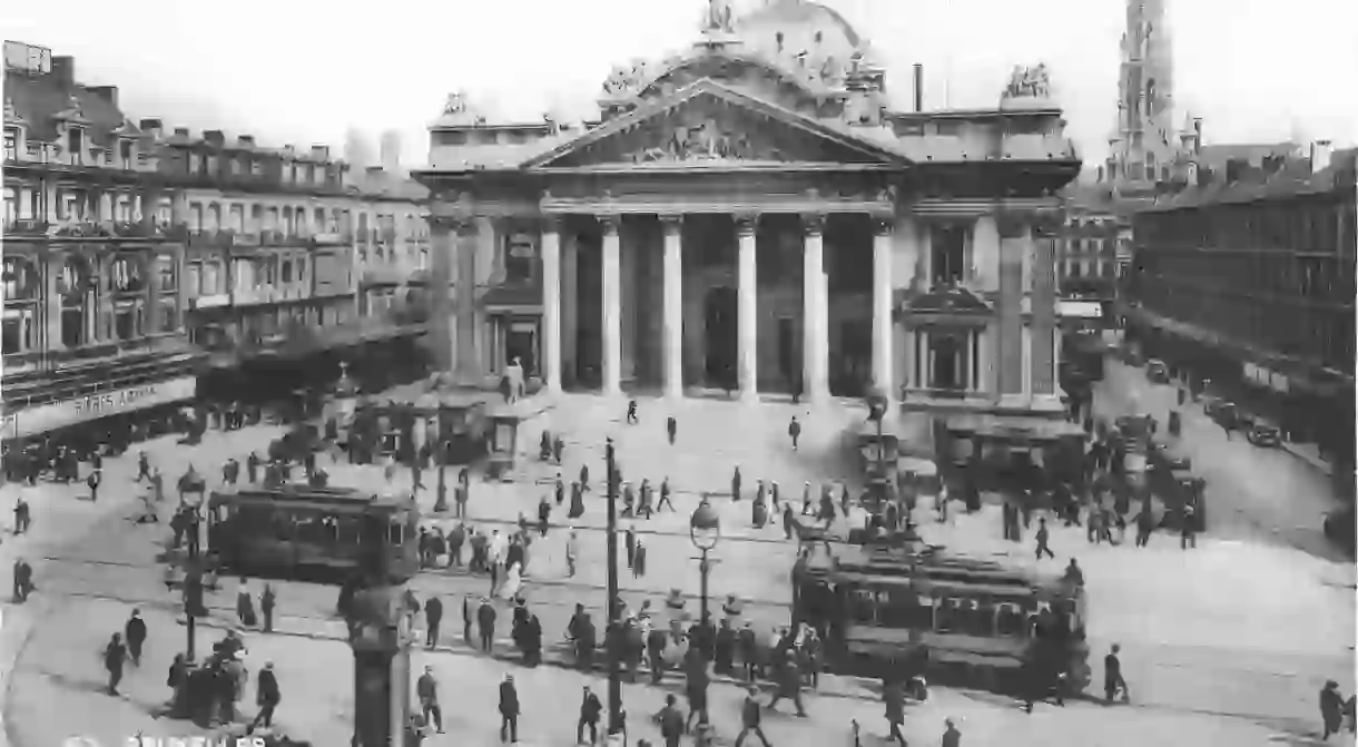 1920s: the Brussels stock exchange, also the center of the citys blooming tram network