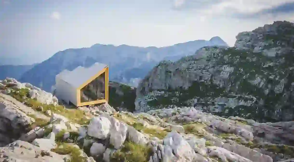 Rider Smart Elements and OFIS Arhitekti, Alpine Shelter, 2016, Skuta, Slovenia