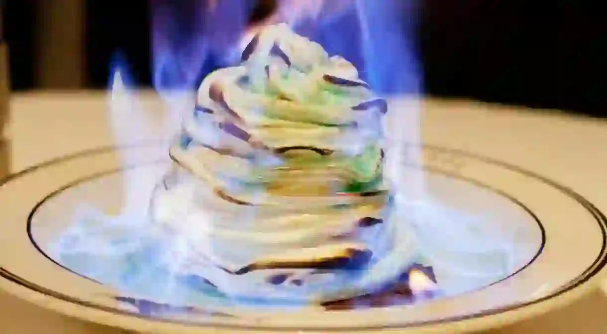 Baked Alaska at the Oceannaire in San Diego, California