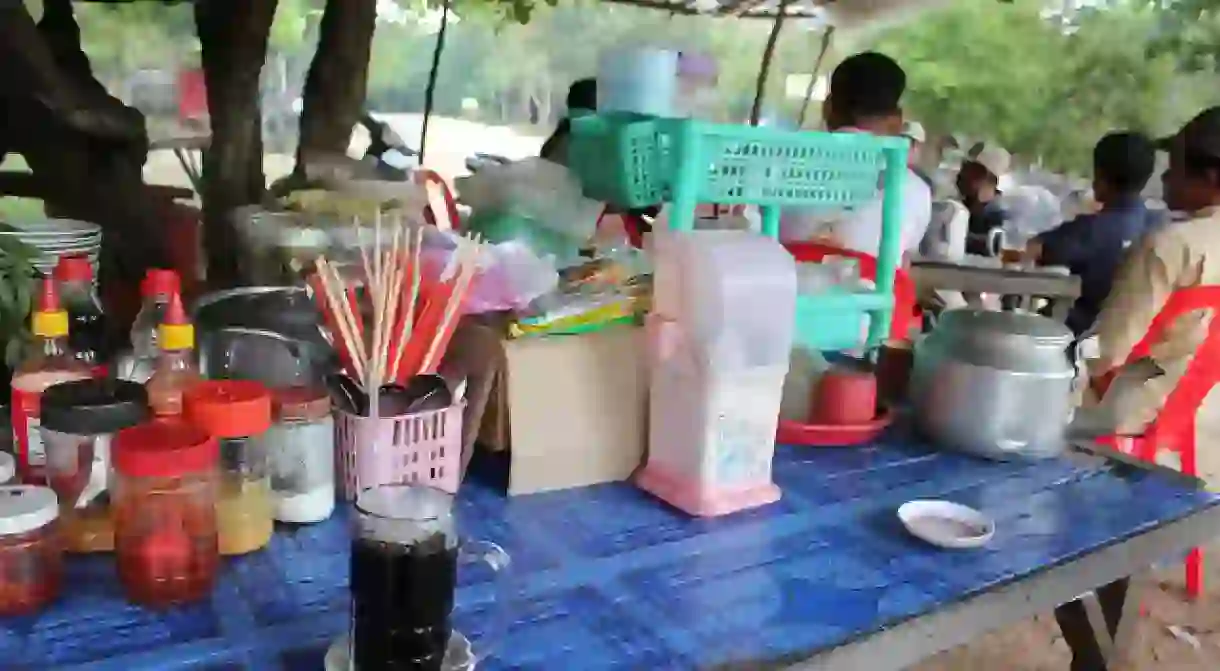 An iced coffee stand. Copyright Pauline Cockrill.