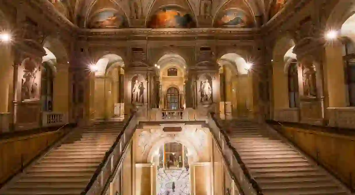 Inside the foyer of the Natural History Museum, Vienna