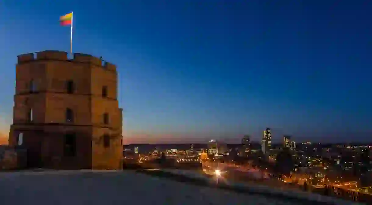 Vilnius Castle Tower at Night