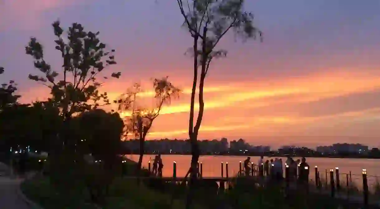 Suseong Lake at sunset