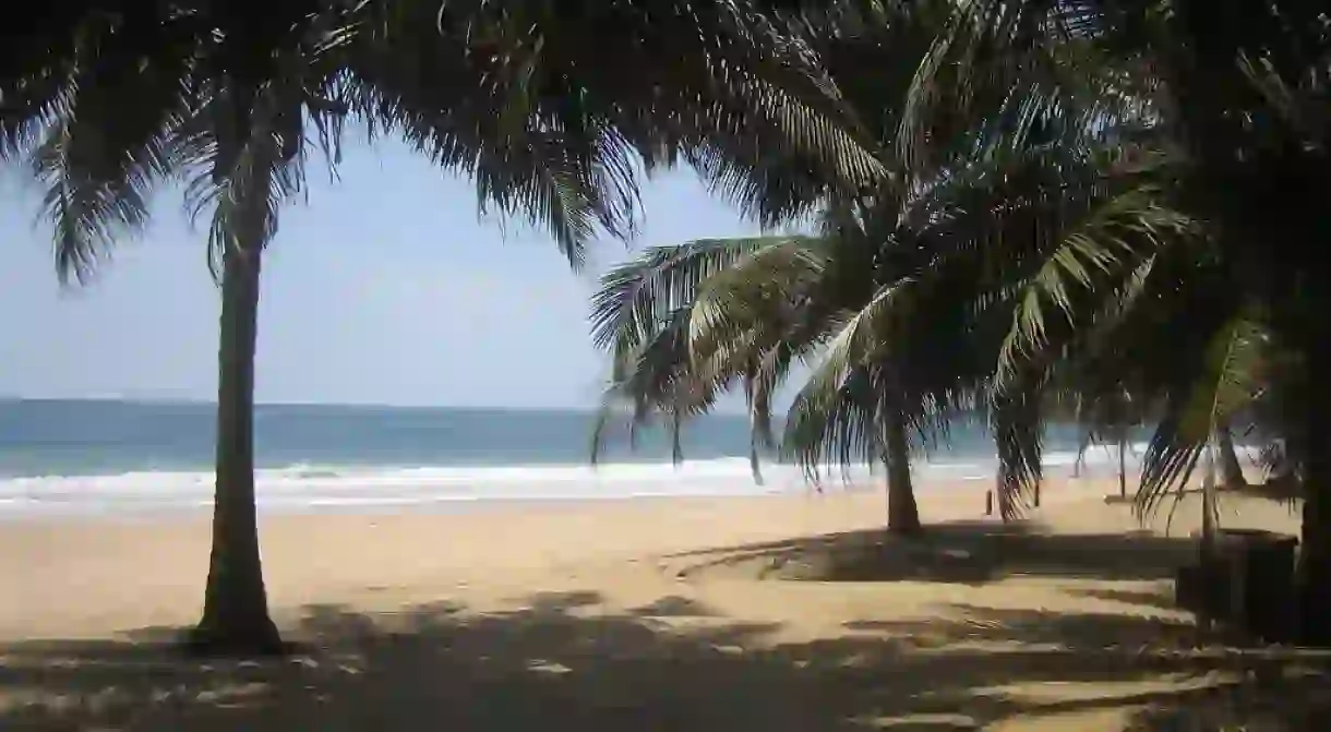 Palm shade at the Labadi beach