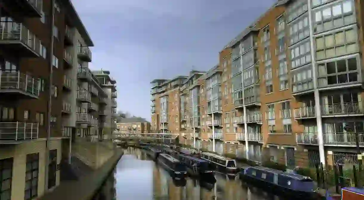 Canalside apartments in Birmingham city centre