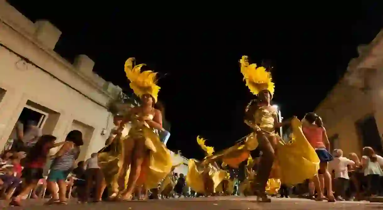 Carnaval dancers in traditional costume