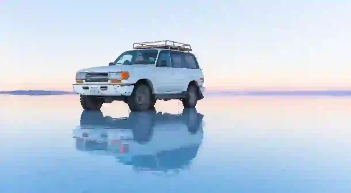 Sunset over the Salar de Uyuni