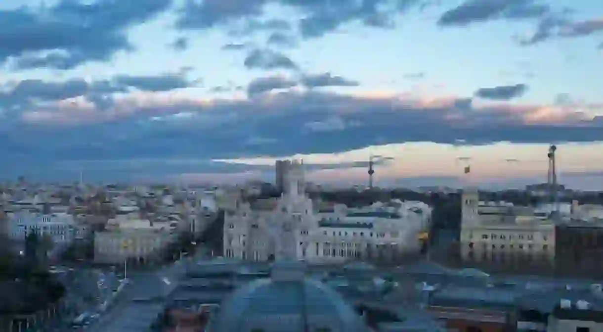 A sunset spotted from the Circulo de Bellas Artes rooftop bar