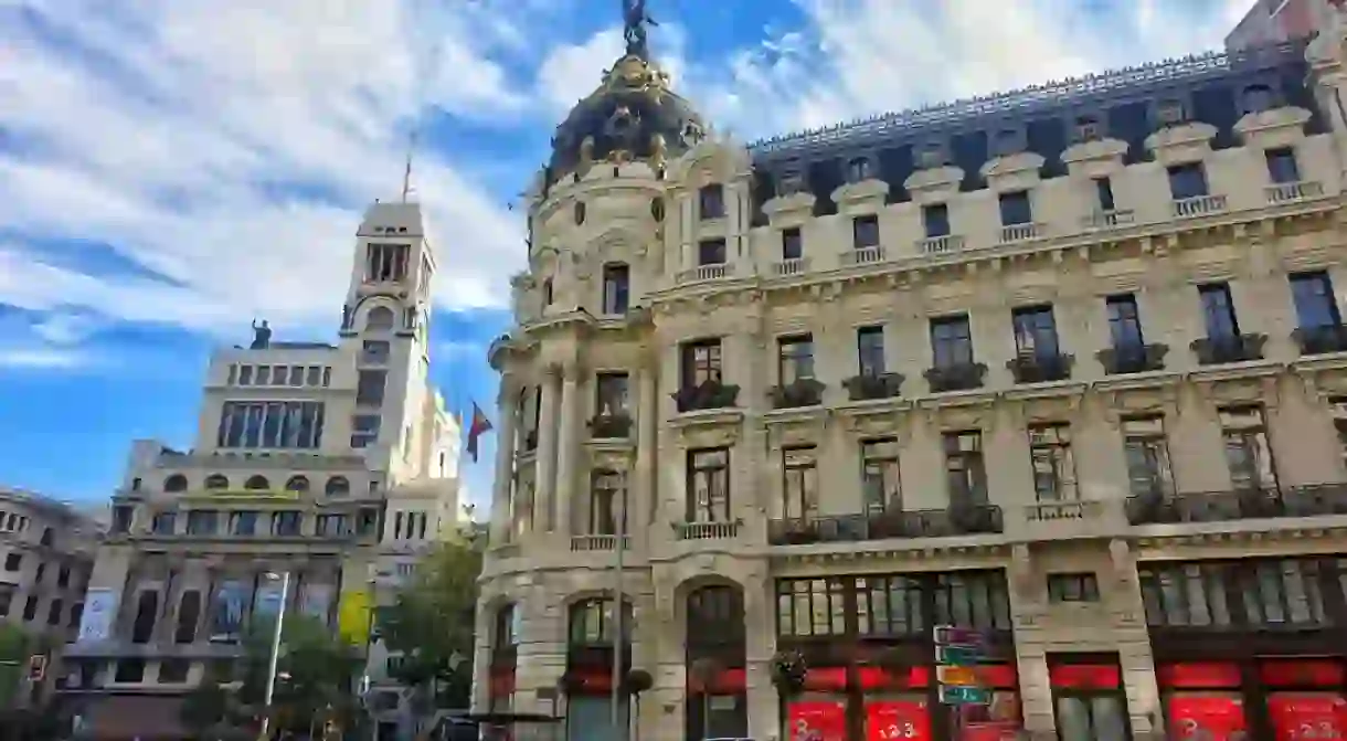 The massive Calle Gran Via in Madrid