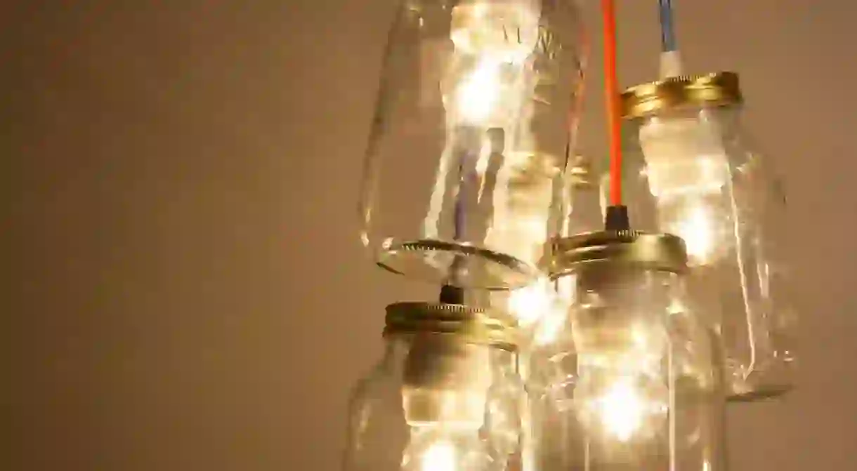 Dangling Kilner lights