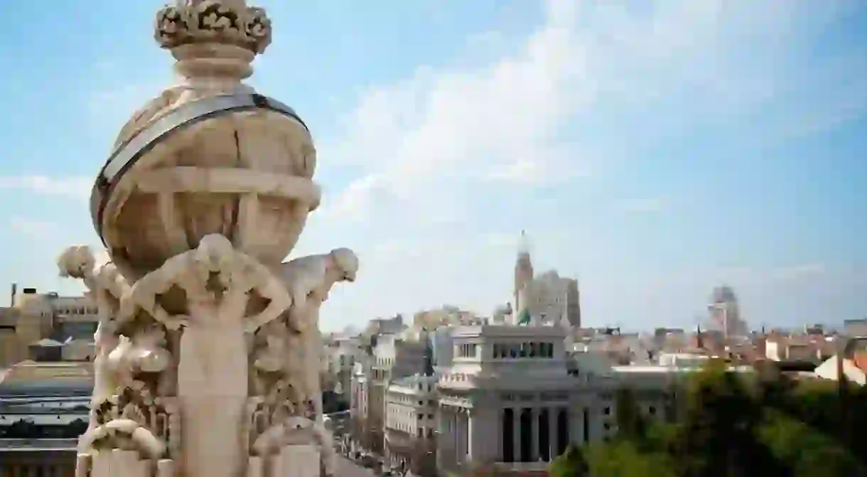 A view of Madrid taken from the Cibeles rooftop