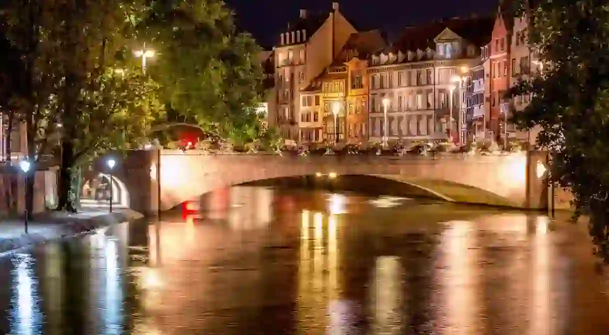 Strasbourg sits on the River Ill that leads into the Rhine