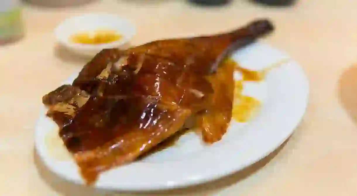 Delicious roast goose at Yat Lok