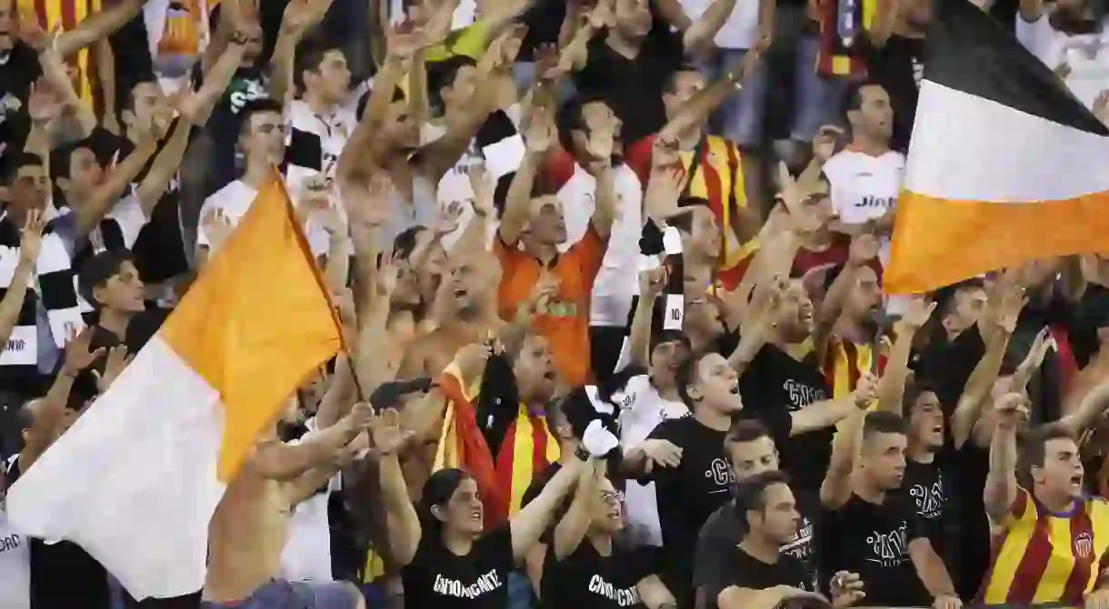 Valencia FC fans at the Mestalla stadium. Photo courtesy of Valencia Tourism