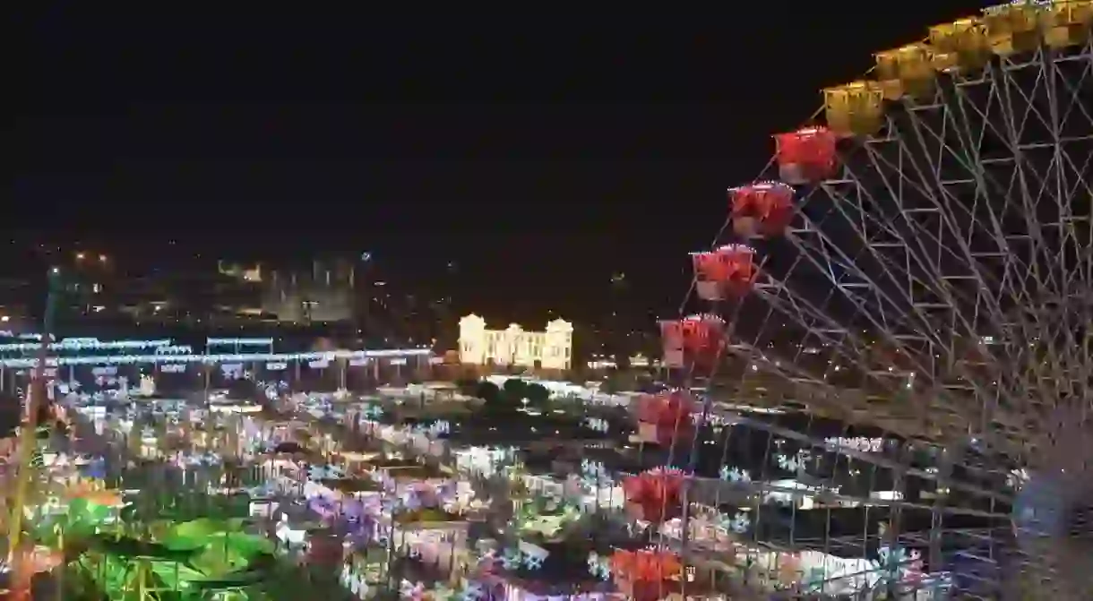 Málaga Feria at night