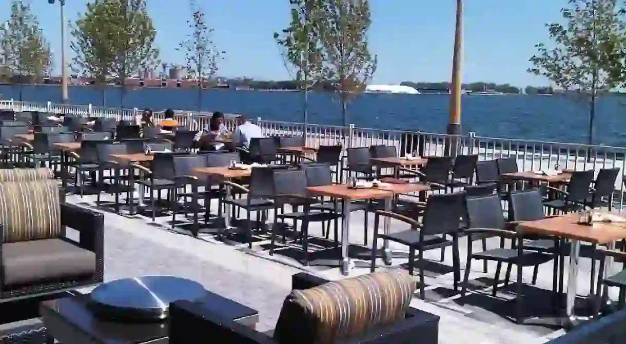 View of the lake from Against the Grain Urban Tavern