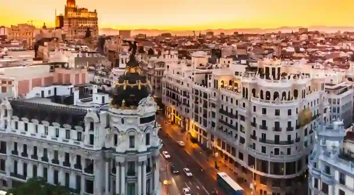 Gran Via, main shopping street in Madrid