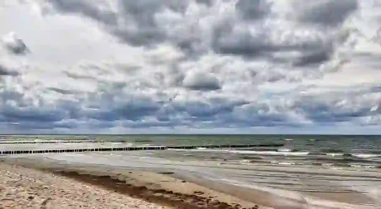 Stormy weather at sea in Hiddensee, Germany