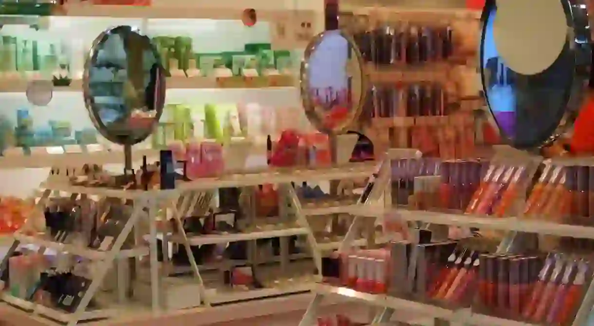 Cosmetics on display in South Korea