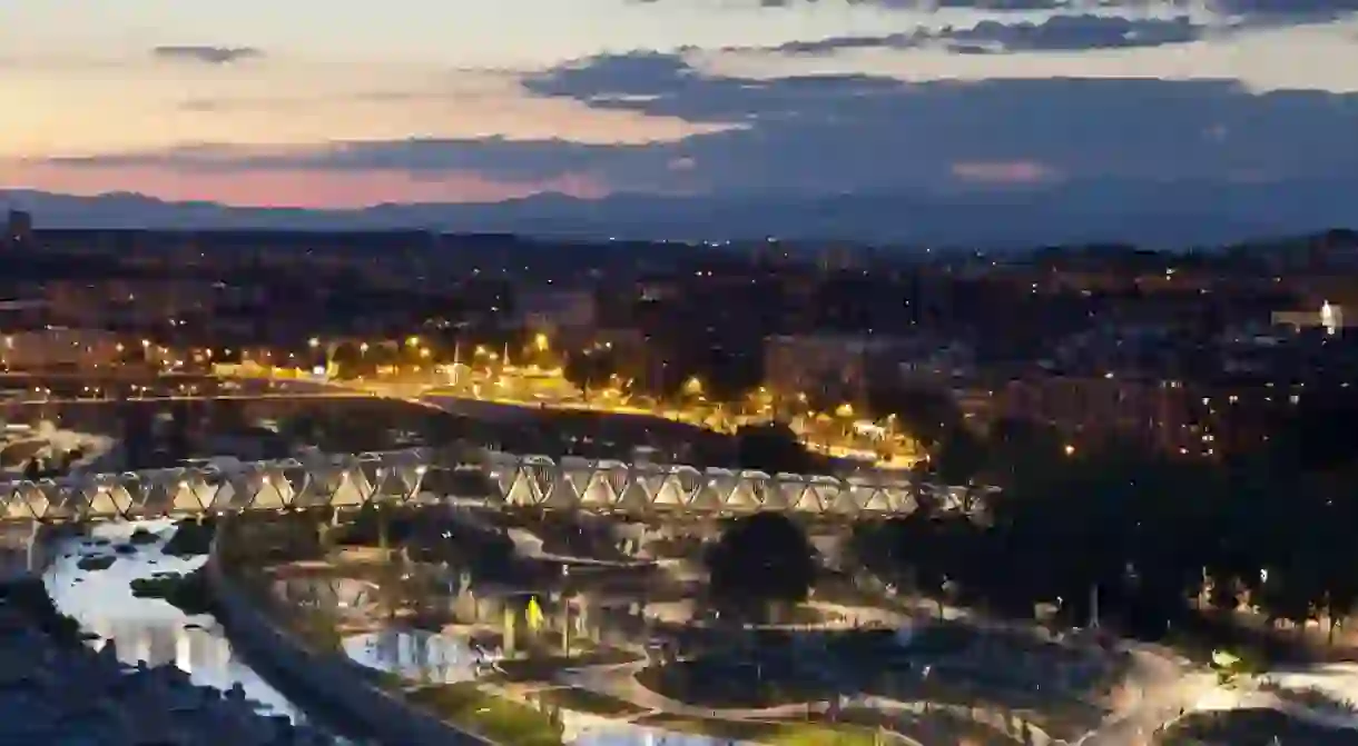 Madrid Río at dusk