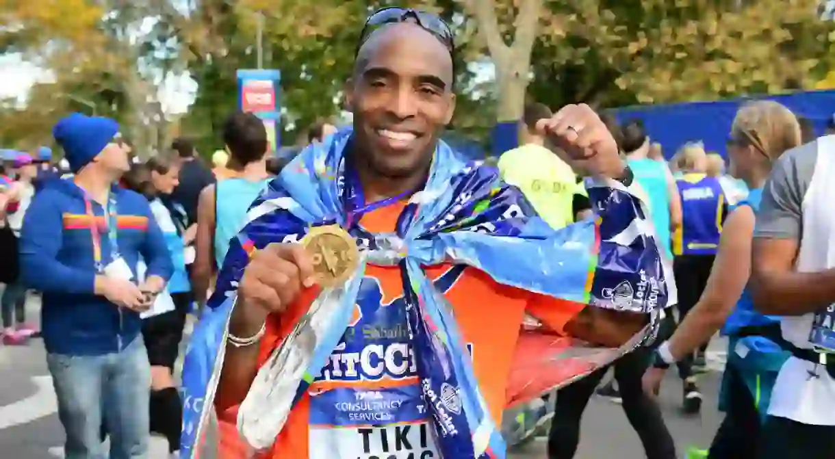 Tiki Barber has reinvented himself as a marathon runner following a 10-year career in the National Football League