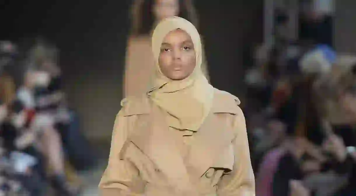 Halima Aden on the catwalk Max Mara show, Runway, Autumn Winter 2017