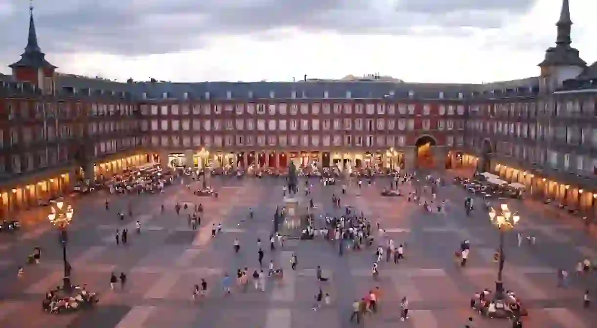 The Plaza Mayor at dusk