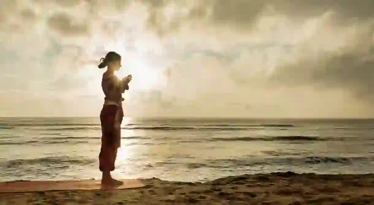 Morning yoga on the beach