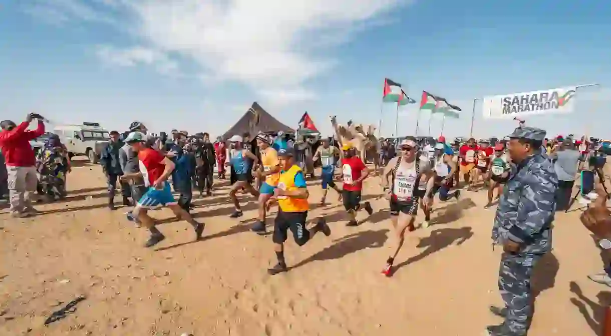 The start of the 12th annual Sahara Marathon