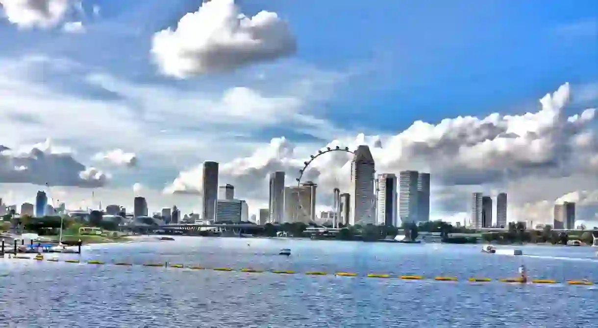 Singapore skyline seen from the Marina Barrage